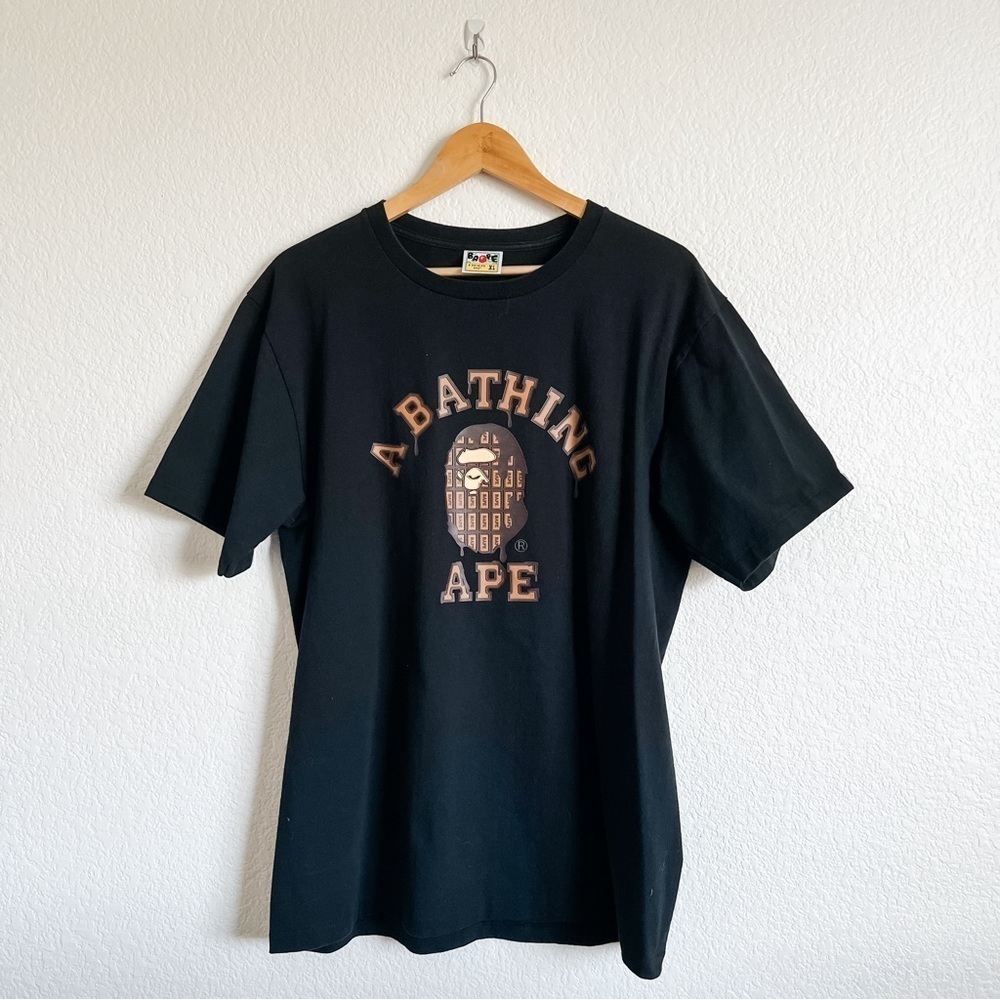 Bape A Bathing Ape XL Valentine Chocolate Ape Head Black Short Sleeve Tee
